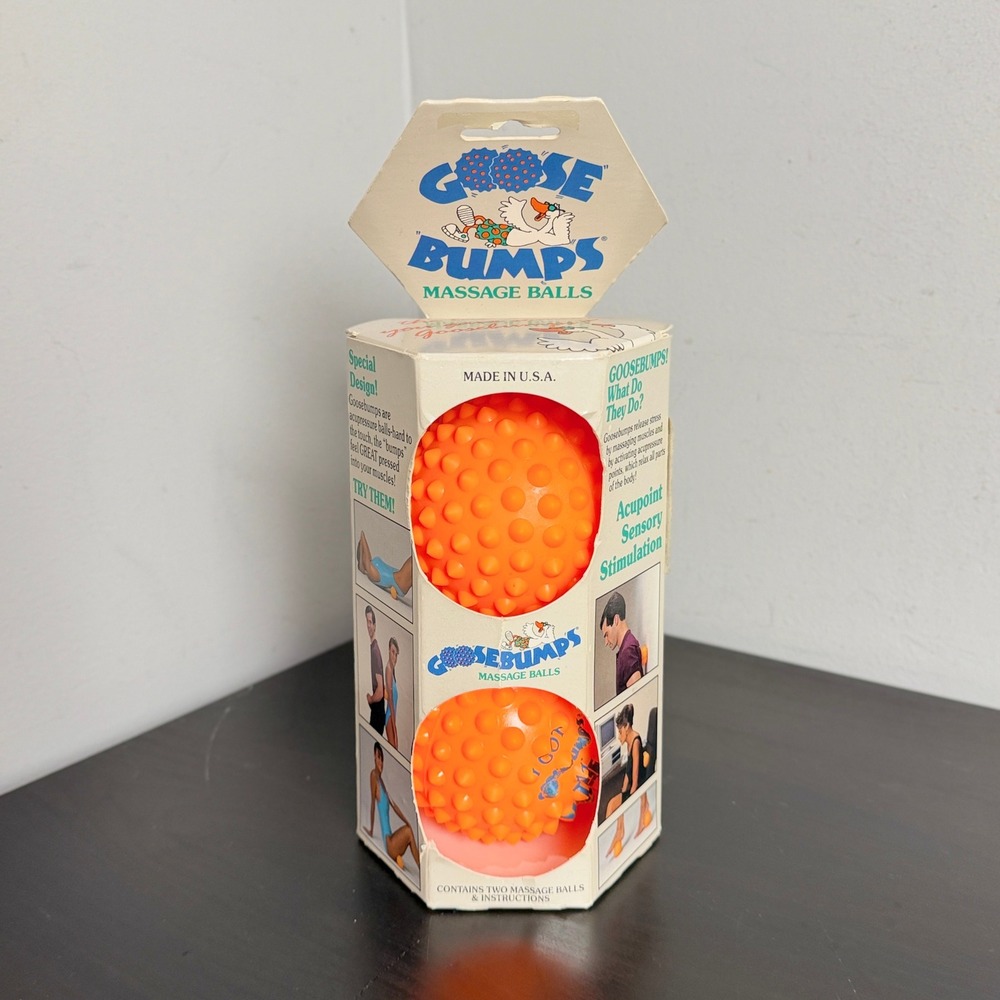 Vintage Goosebumps Massage Balls Orange Acupressure Sensory Stress Relief 2 Pack